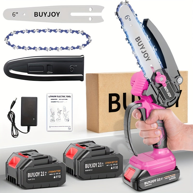 6-inch Cordless Lightweight Electric Landscaping Chainsaw w/ L-ion Battery, Chain And Fast Charger Home Decor Supply | Online Retail | ShoreShopper.com