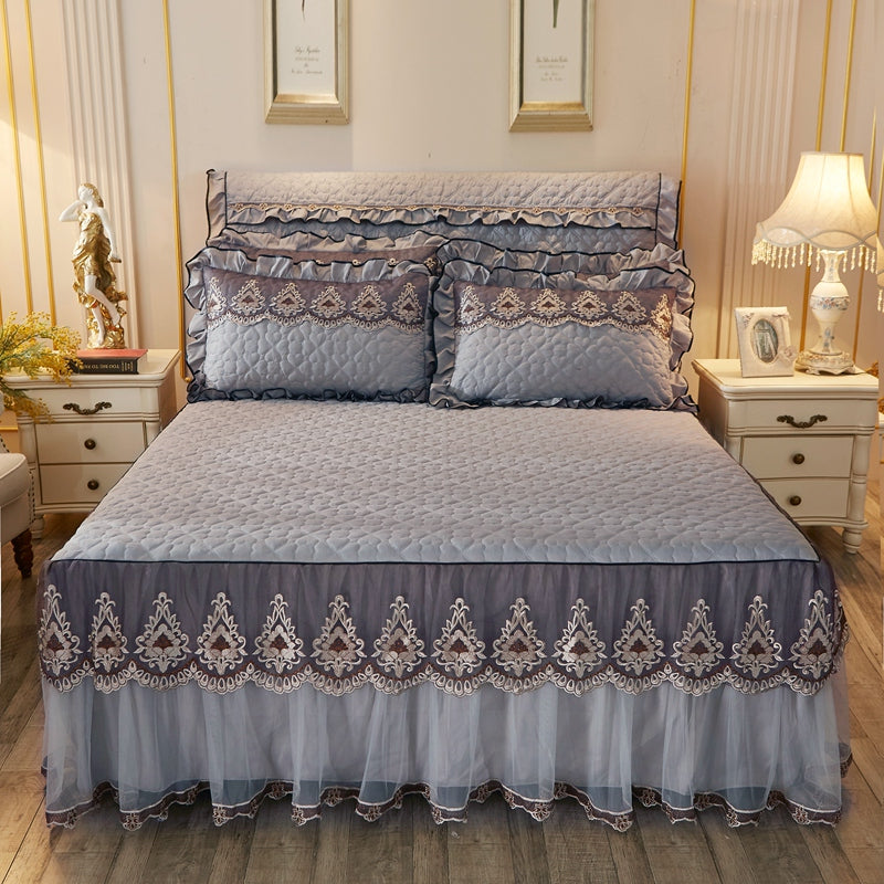 Quilted Lace Bed Skirt Bed Liner Home Decor Supply | Online Retail | ShoreShopper.com