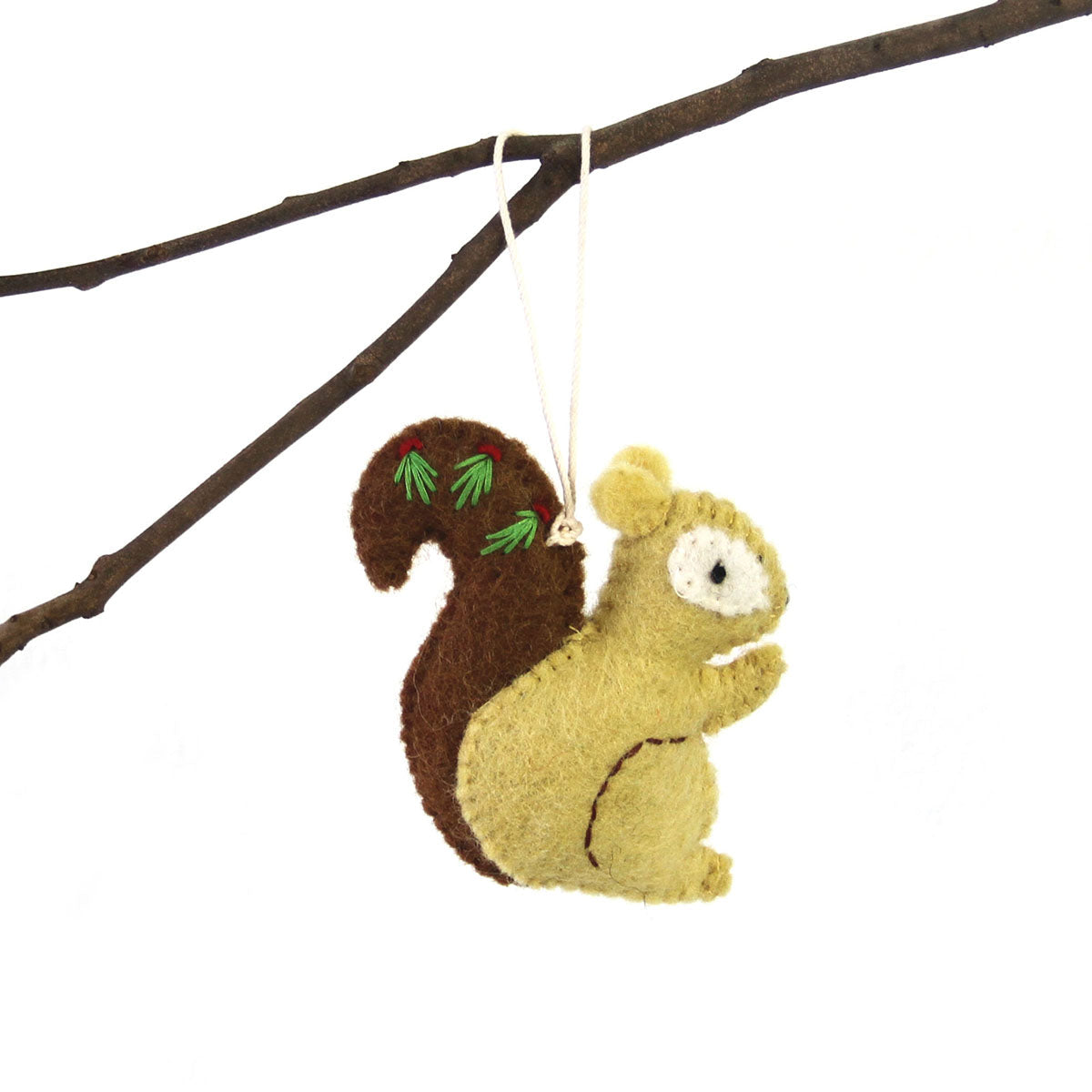 Hand Felted Christmas Ornament: Squirrel - Global Groove (H) Home Decor Supply | Online Retail | ShoreShopper.com
