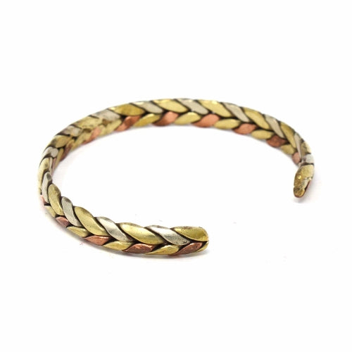 Copper and Brass Cuff Bracelet: Healing Trinity - DZI (J) Home Decor Supply | Online Retail | ShoreShopper.com