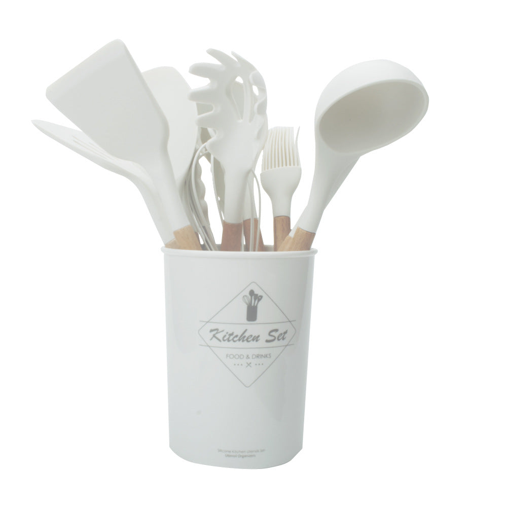Silicone Kitchenware With Wooden Handle - ShoreCo.Shop