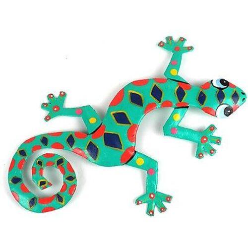 Eight Inch Spotted Metal Gecko - Caribbean Craft Home Decor Supply | Online Retail | ShoreShopper.com