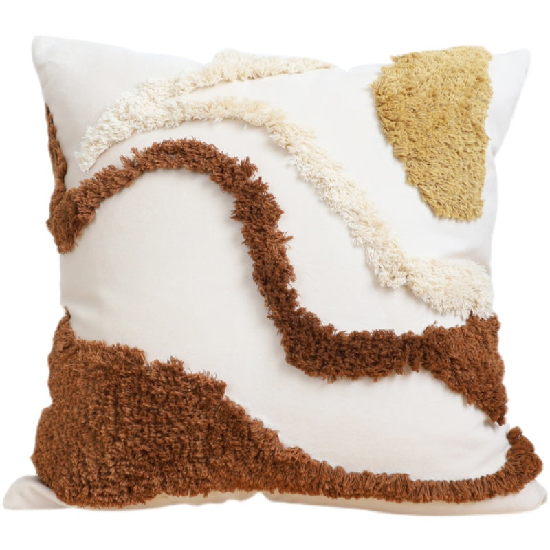 Contrasting Color Art Tufted Pillow Pillow Home Decor Supply | Online Retail | ShoreShopper.com