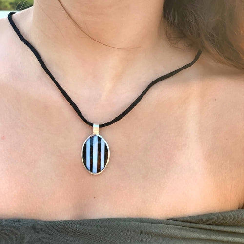 Pendant, Alabalone and Black Stripe Home Decor Supply | Online Retail | ShoreShopper.com