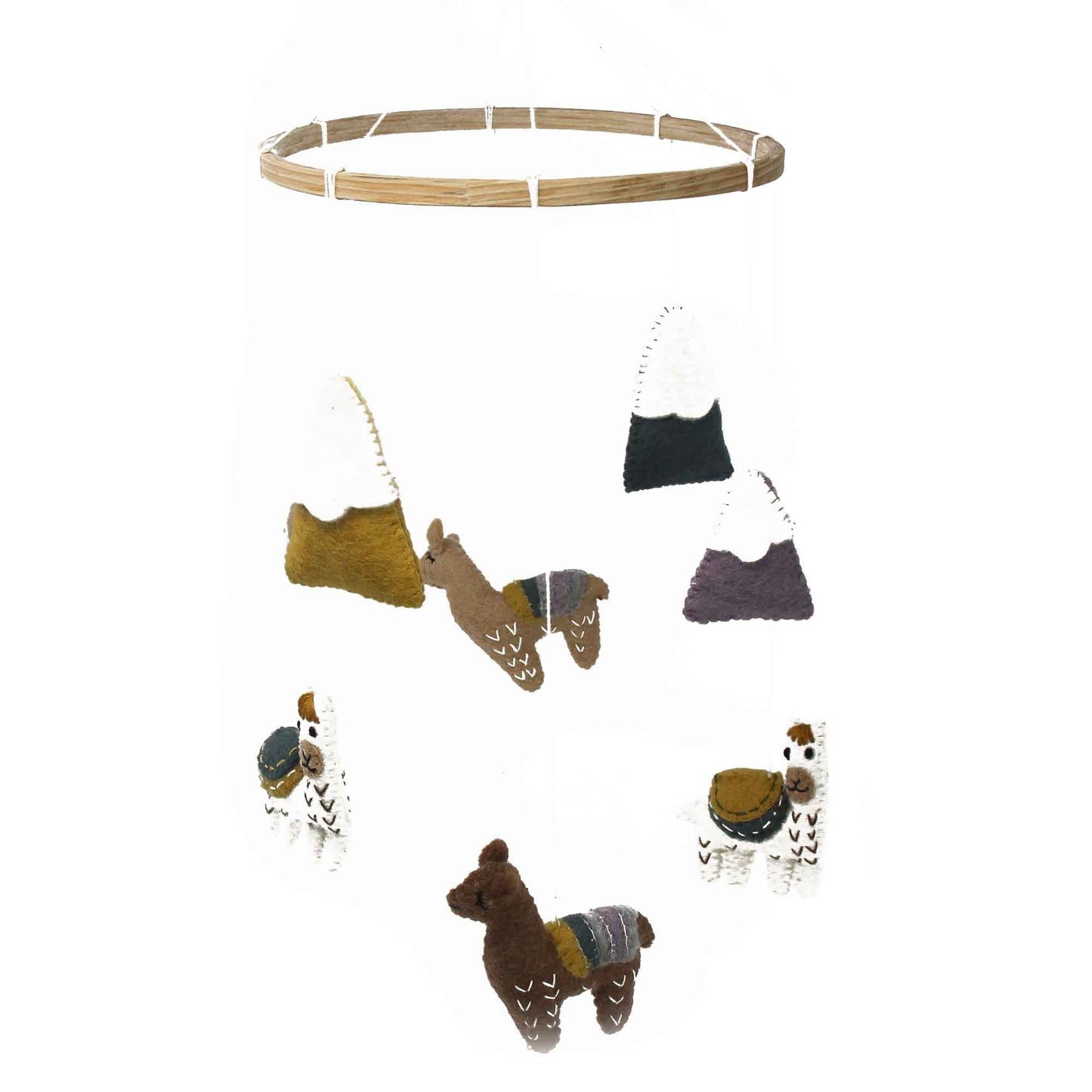 Hand Crafted Felt Little Llamas Mobile Home Decor Supply | Online Retail | ShoreShopper.com