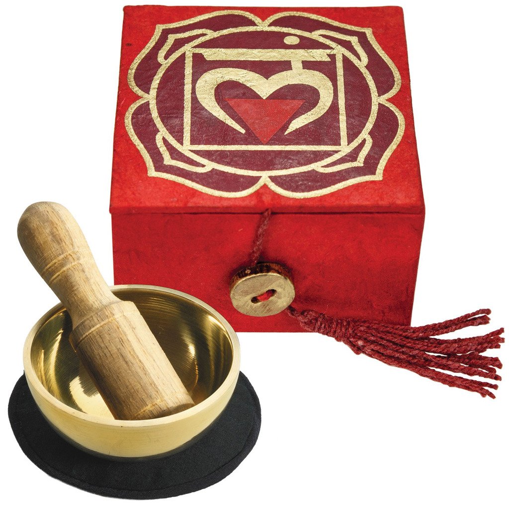 Mini Meditation Bowl Box: 2" Root Chakra - DZI (Meditation) Home Decor Supply | Online Retail | ShoreShopper.com