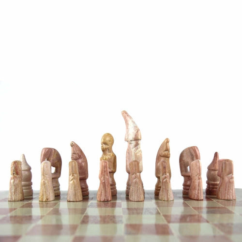 Hand Carved Soapstone Maasai Chess Set - 14" Board - Smolart Home Decor Supply | Online Retail | ShoreShopper.com