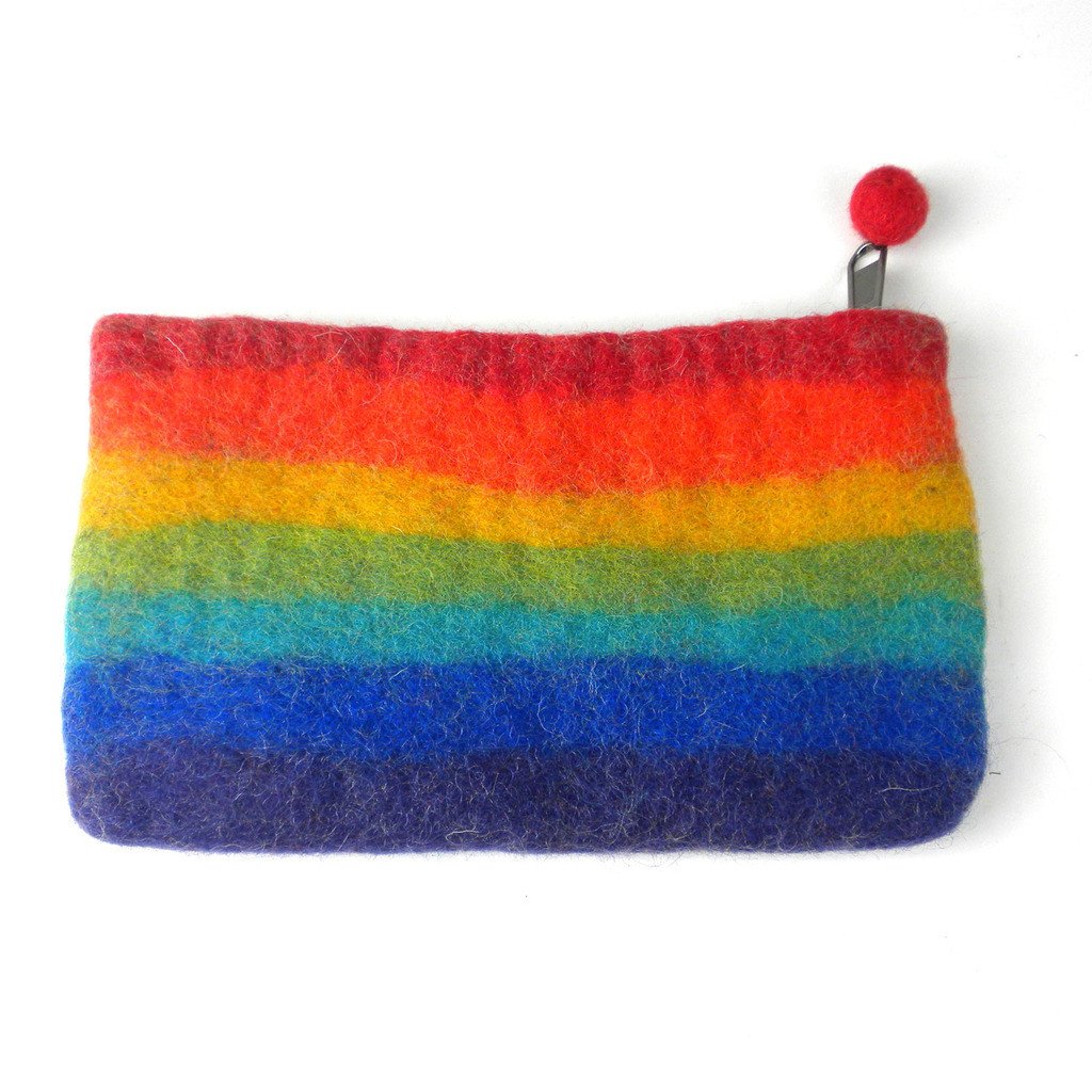 Handmade Felt Rainbow Clutch - Global Groove (P) Home Decor Supply | Online Retail | ShoreShopper.com