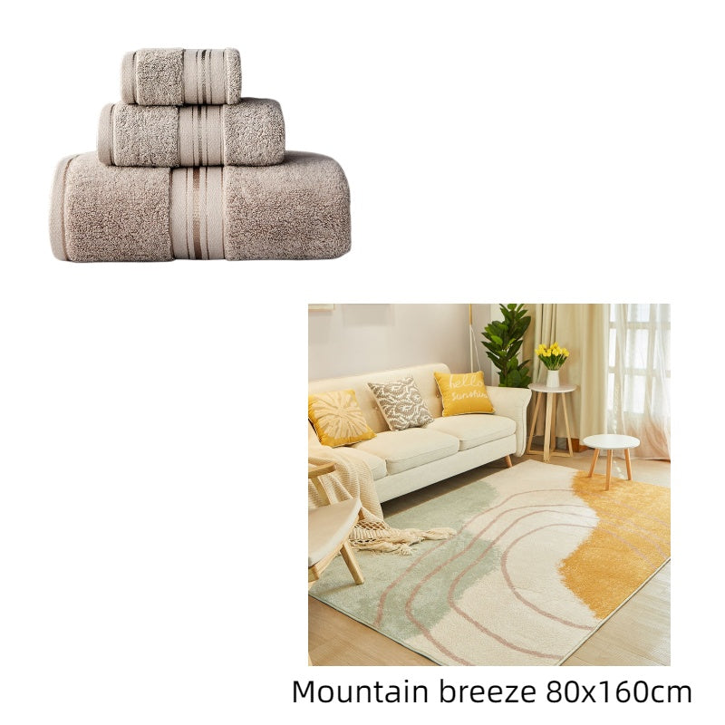 Pure Color Thick Cotton Bath Towel Set Towel Set Increased Pure Cotton Beach Towel Beauty Salon Bath Towel Home Decor Supply | Online Retail | ShoreShopper.com