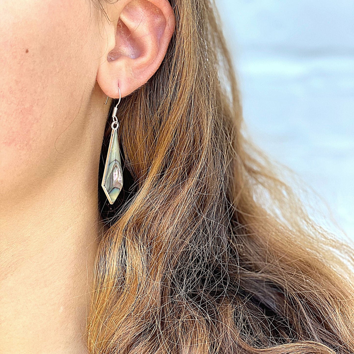 Abalone Diamond-Shaped Dangle Earrings Home Decor Supply | Online Retail | ShoreShopper.com