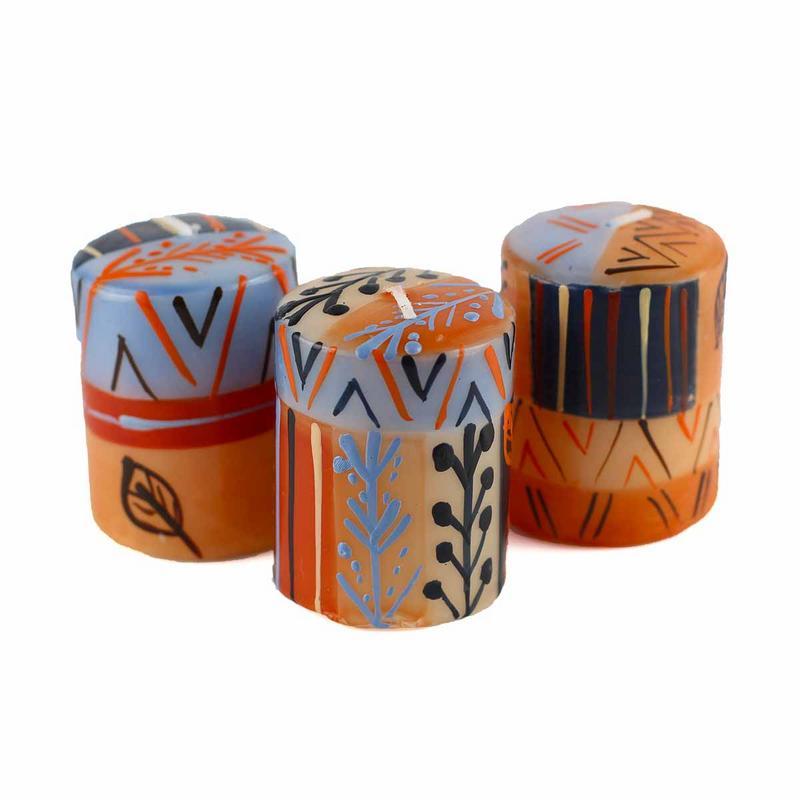 Hand Painted Candles in Uzushi Design (box of three) - Nobunto Home Decor Supply | Online Retail | ShoreShopper.com
