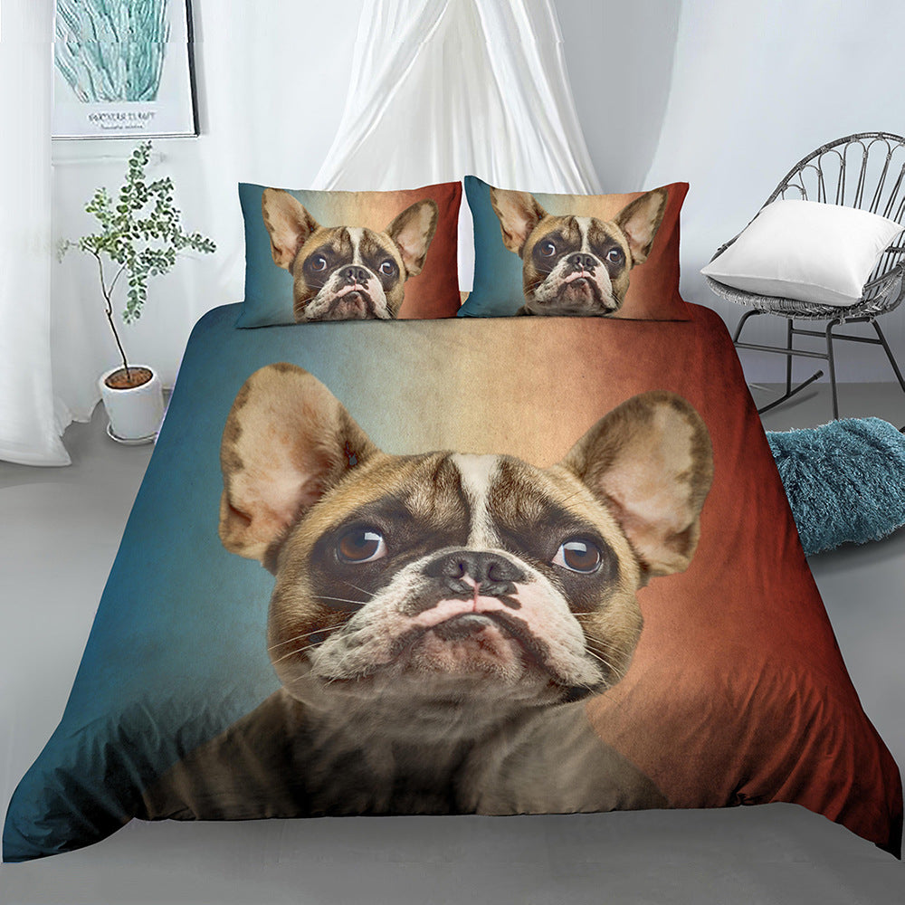 3D Digital Printing Three-piece Sanding Kit Pug Cartoon Home Decor Supply | Online Retail | ShoreShopper.com