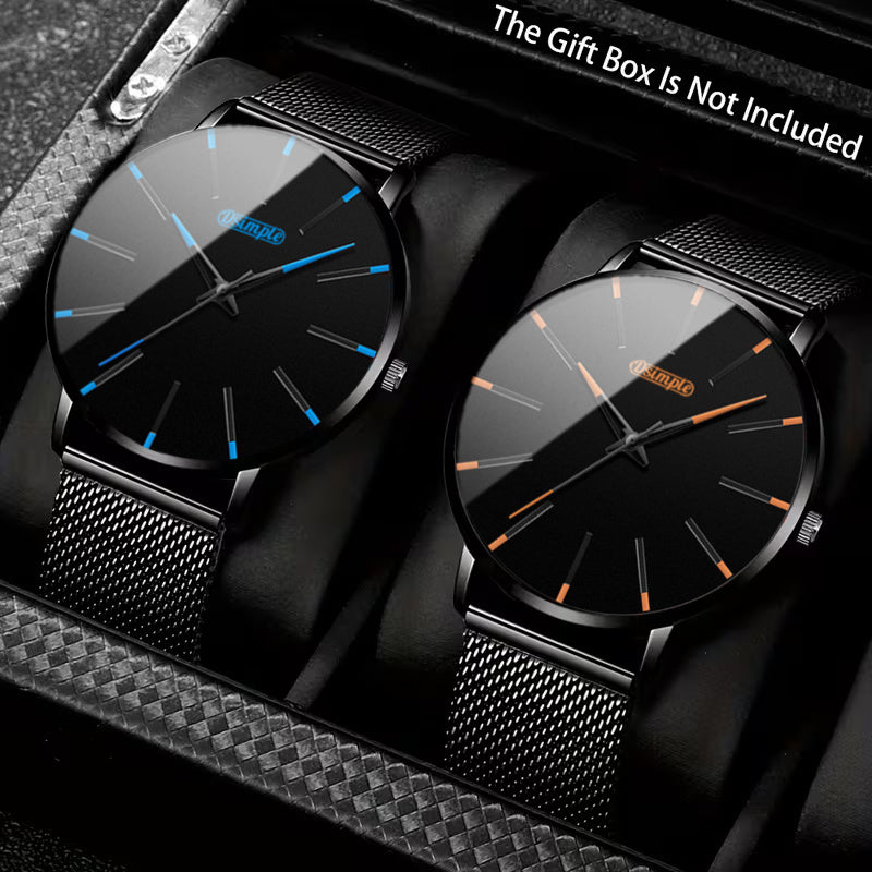 2pcs/set, Men Watch Sets, Fashion Watches for Men Classic Quartz Mens Watches, Sporty Elegant Design, Formal & Casual Attire, Ideal Choice for Christmas Present Father's Day Gift, Reloj Para Hombre. Home Decor Supply | Online Retail | ShoreShopper.com