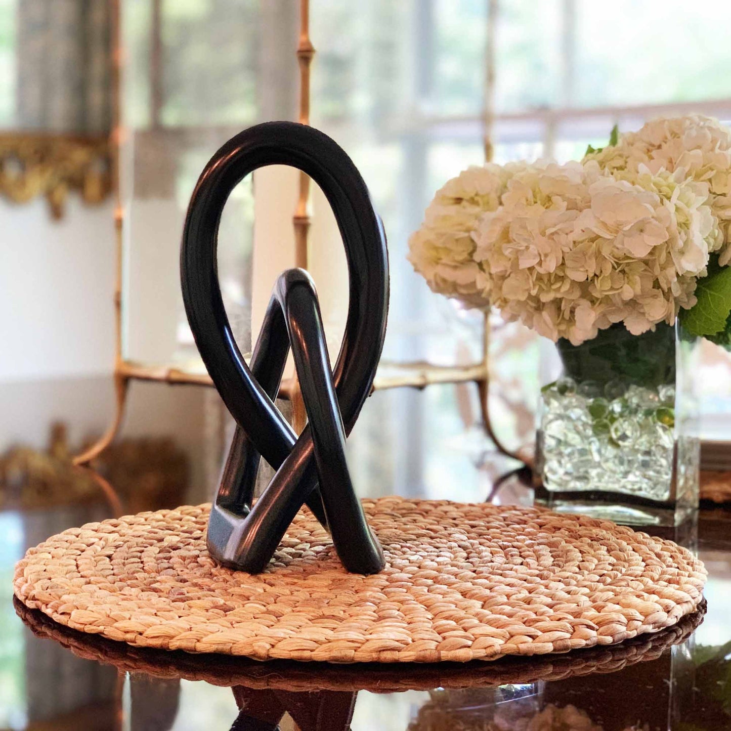 Soapstone Lovers Knot 10 inch Black Home Decor Supply | Online Retail | ShoreShopper.com