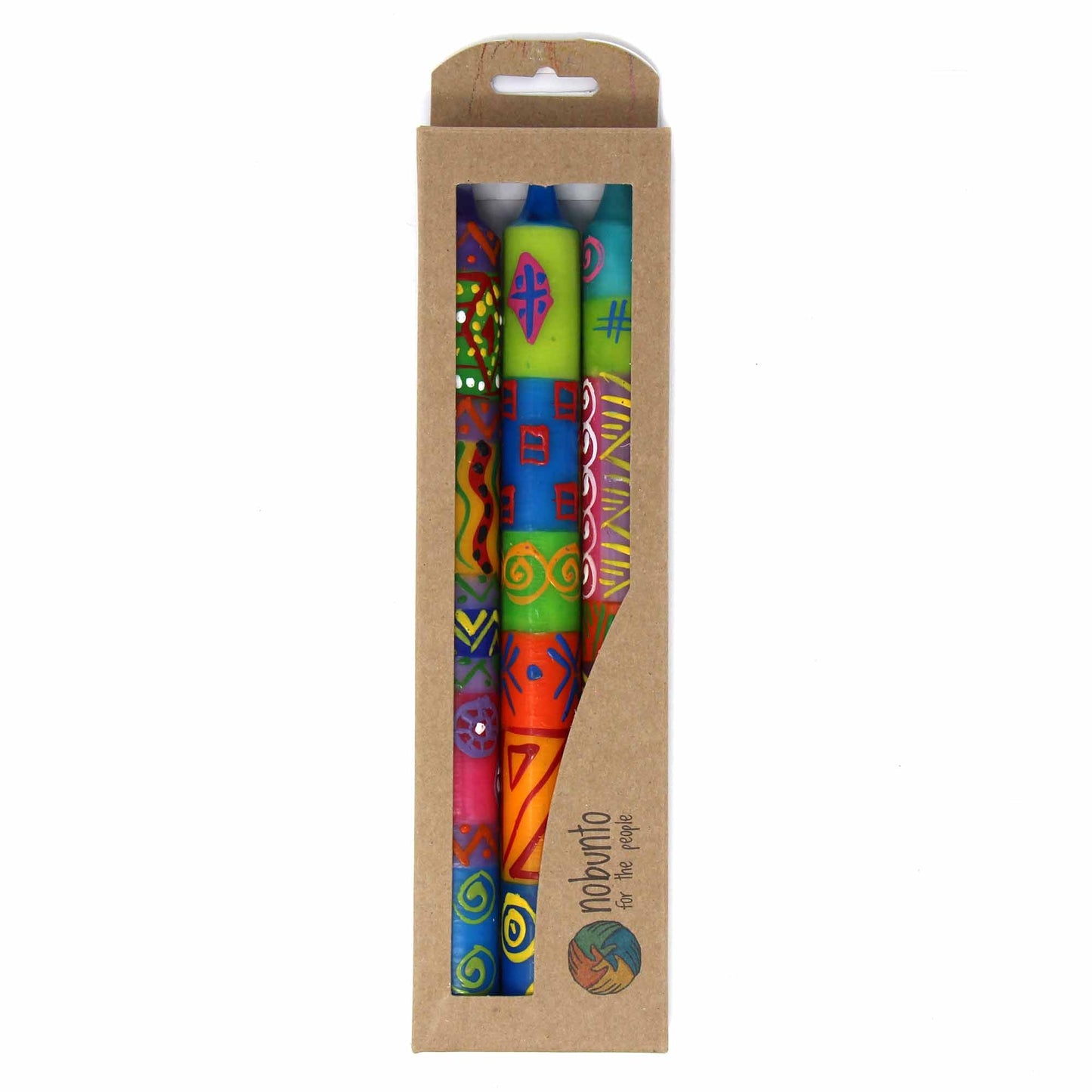 Tall Hand Painted Candles - Three in Box - Shahida Design Home Decor Supply | Online Retail | ShoreShopper.com