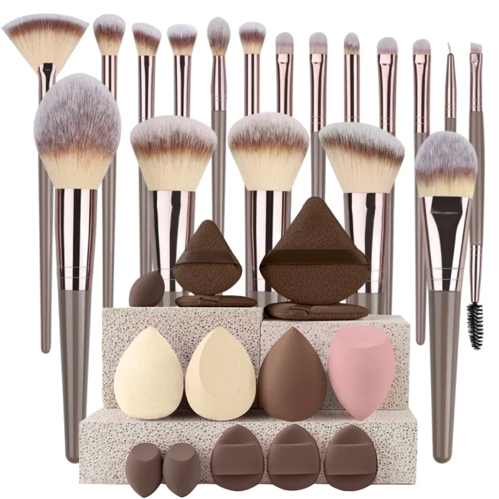 3-20Pcs Premium Makeup Brushes Set Soft Fluffy Beauty Cosmetic Foundation Makeup Brush Eyeshadow Blush Kabuki Make Up Tools - ShoreCo.Shop