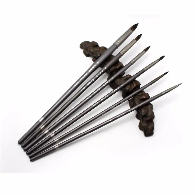 6 pcs Professional Set Squirrel Hair Round Pointed Artist Paintbrush Pen Gouache Oil Painting Art Supplies For Acrylic Art Brush Home Decor Supply | Online Retail | ShoreShopper.com