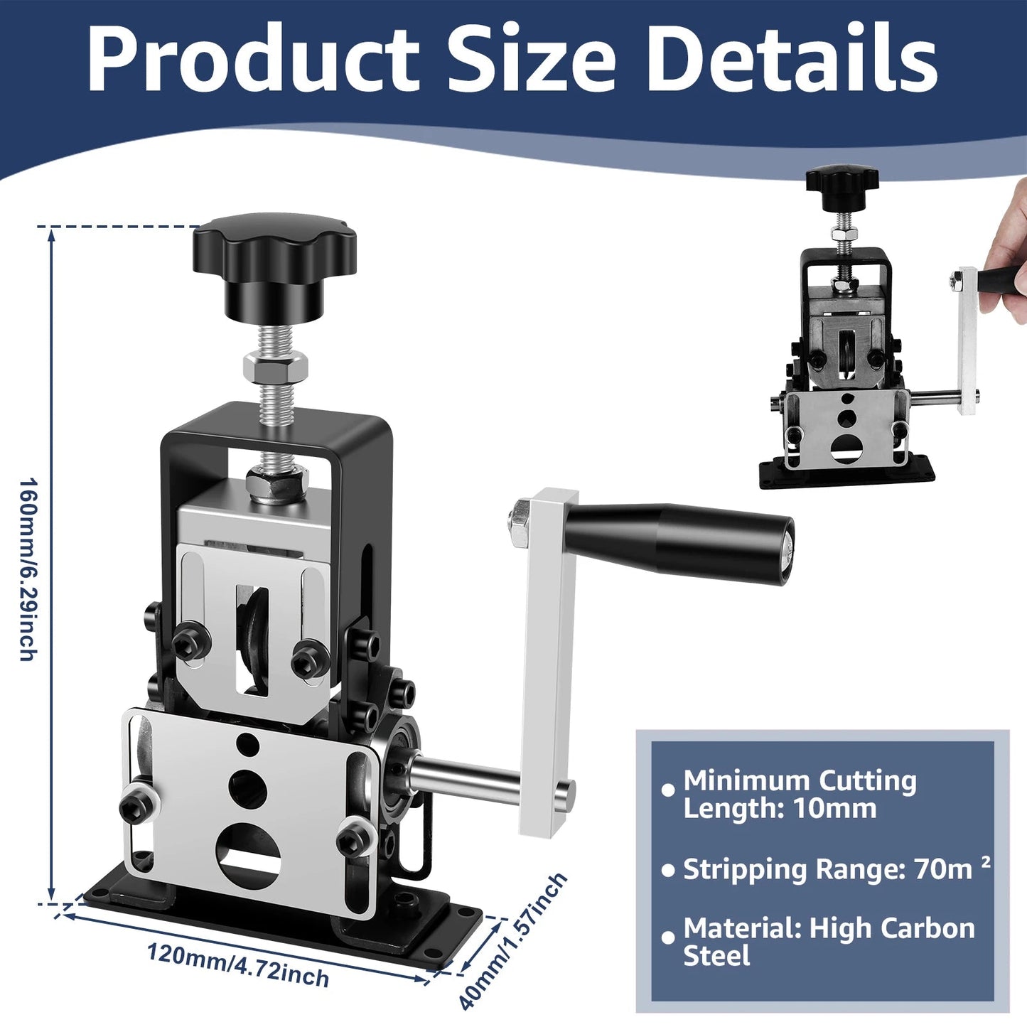 1-70mm Wire Stripper Manual Wire Stripping Tool Portable Electric Drill Powered Copper Scrap Wire Peeler Hand Crank Support Use Home Decor Supply | Online Retail | ShoreShopper.com