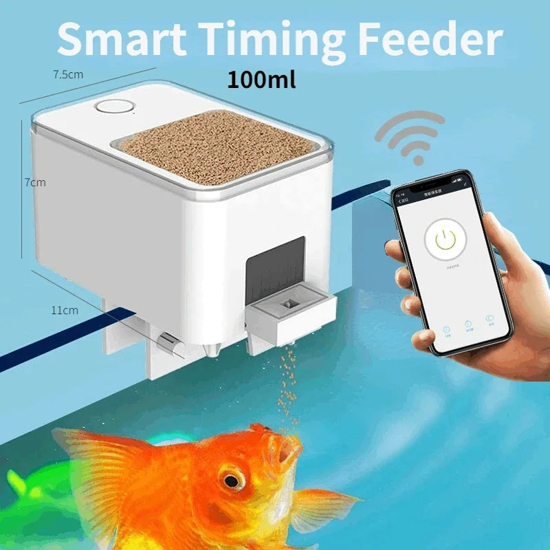 Automatic Aquarium Fish Tank Feeder Timing/Wifi Wireless Smart Phone App Intelligent Speaker Voice Remote Control Fish Feeding - ShoreCo.Shop