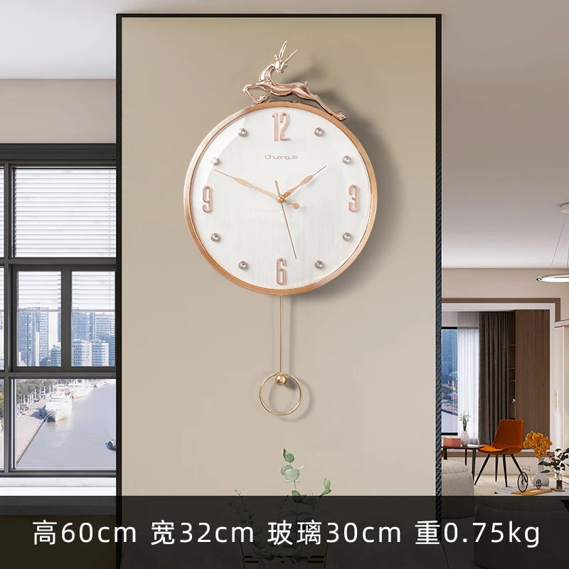 13 Inch Auspicious Deer Wall Clock Nordic Brief Design Living Room Decoration Kitchen Mute Clocks Art Wall Watch Home Decor NEW Home Decor Supply | Online Retail | ShoreShopper.com