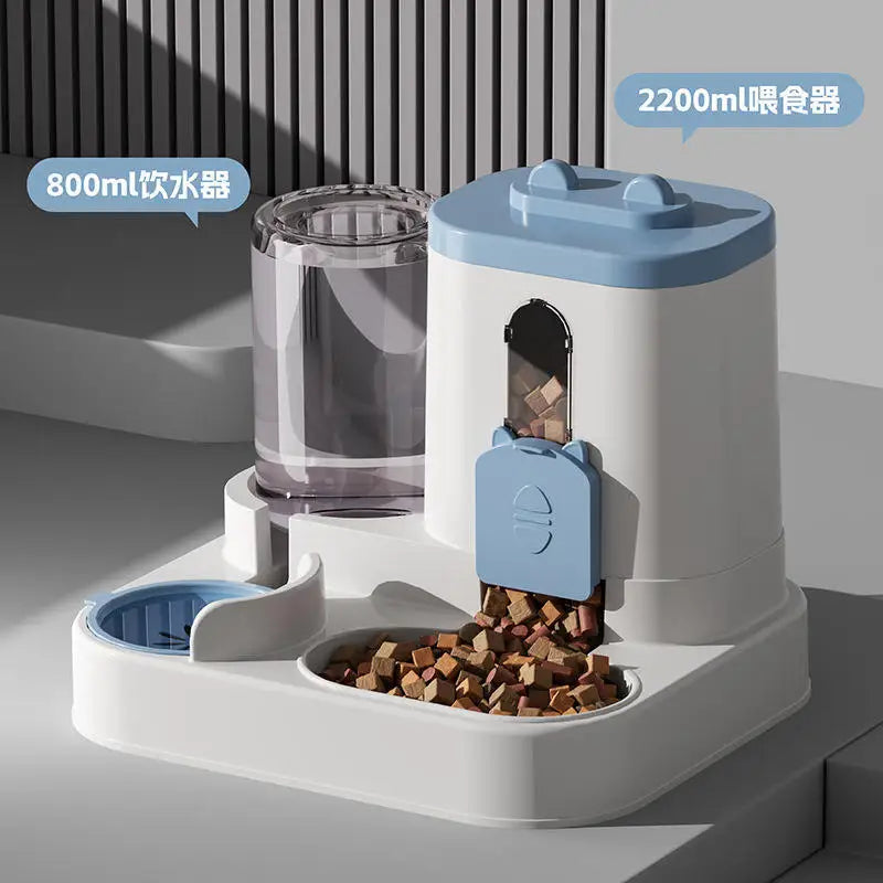Dog & Cat Automatic Feeder & Waterer Set: Gravity Design, Leak-Proof, Spill-Proof, Anti-Slip, Easy to Clean, Built-In Food Bowl - ShoreCo.Shop