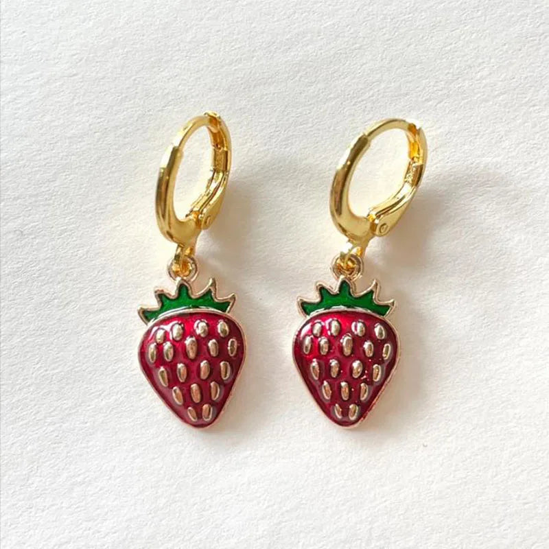 strawberry jewelry necklace earrings set y2k indie jewelry Home Decor Supply | Online Retail | ShoreShopper.com