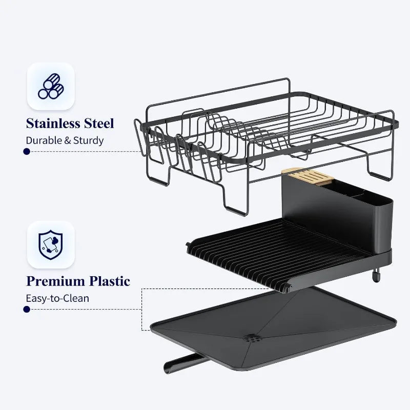 Dish Rack, Multifunctional Dish Rack for Kitchen Counter, Anti-Rust Drying Dish Rack Home Decor Supply | Online Retail | ShoreShopper.com