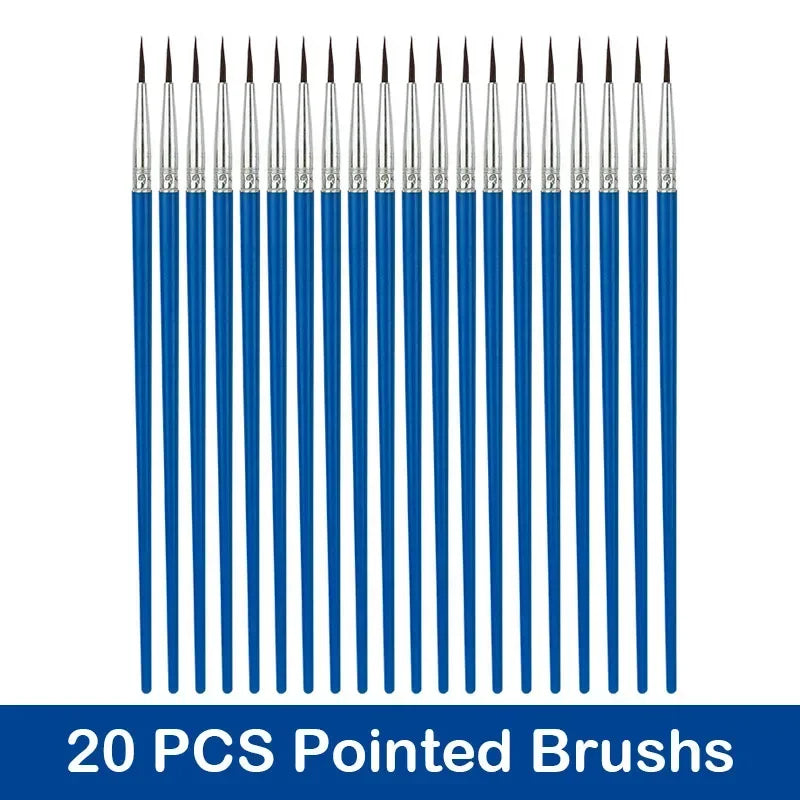 10/20/50Pcs Painting Brushes Set Art Round / Flat Brushs Nylon Hair Paint Brushes Pen for Oil Acrylic Watercolor Art Supplies Home Decor Supply | Online Retail | ShoreShopper.com