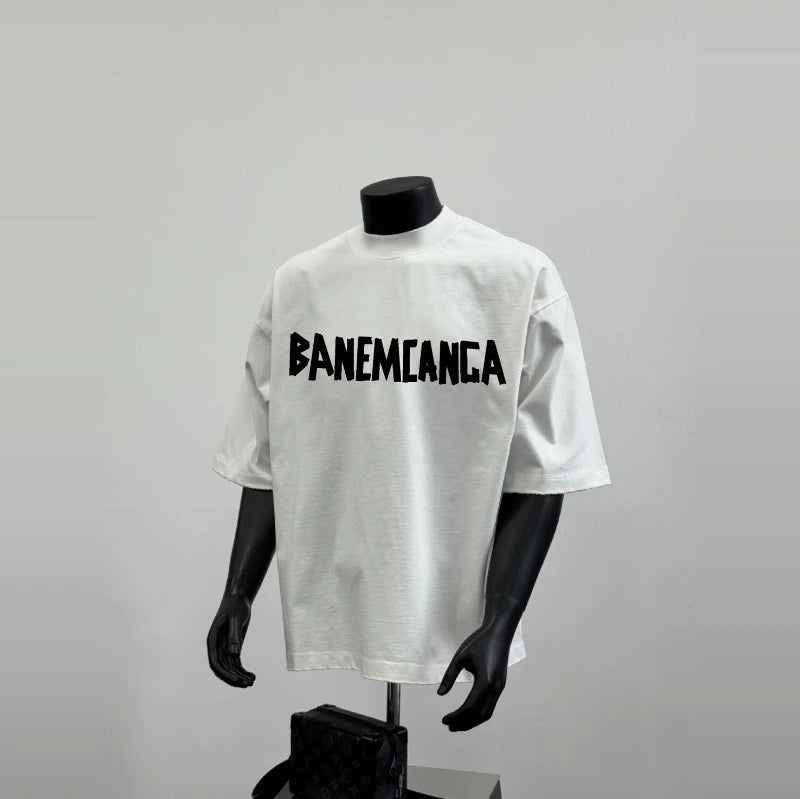 Spring/Summer 2026 Summer New Parisian Style Letter Printed Yellow Tape Heavyweight Top Short Sleeved Shirt Home Decor Supply | Online Retail | ShoreShopper.com
