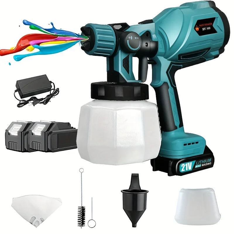 1000ML Electric Spray Gun Cordless Paint Sprayer Auto Furniture Steel Coating Airbrush Compatible For 21V Battery Home Decor Supply | Online Retail | ShoreShopper.com