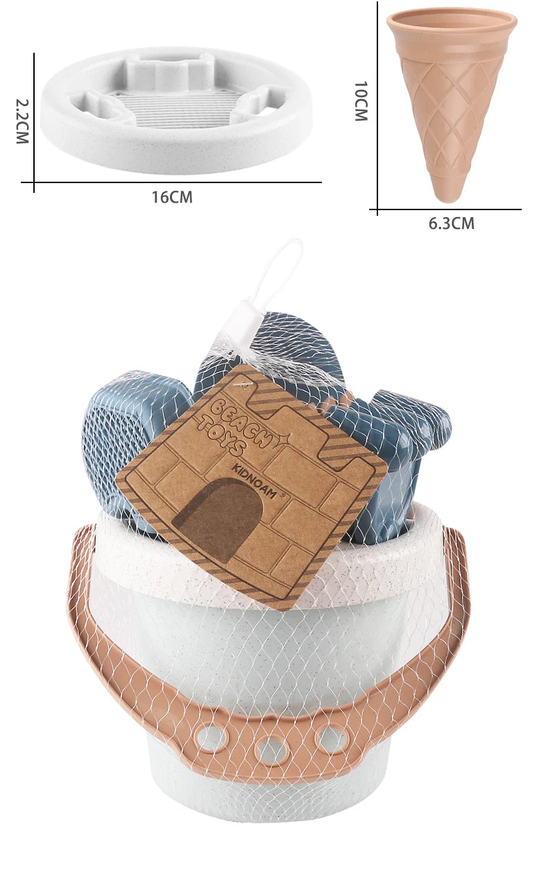 9 pieces beach toys beach bucket set A bucket, filter, accessories for homemade ice cream Can make ice ball Beach travel to Your Coastal Marketplace | Shoreshopper.com