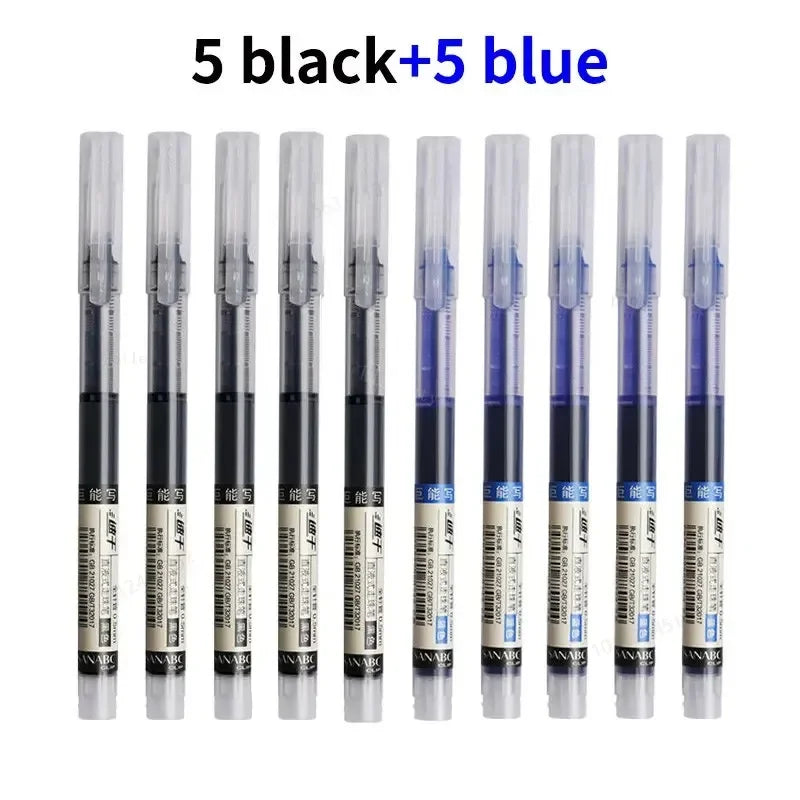 10Pcs/set High Quality Needle Type Gel Pens Straight Liquid Ballpoint Pen Kawaii Stationery School Office Supplies Writing Home Decor Supply | Online Retail | ShoreShopper.com