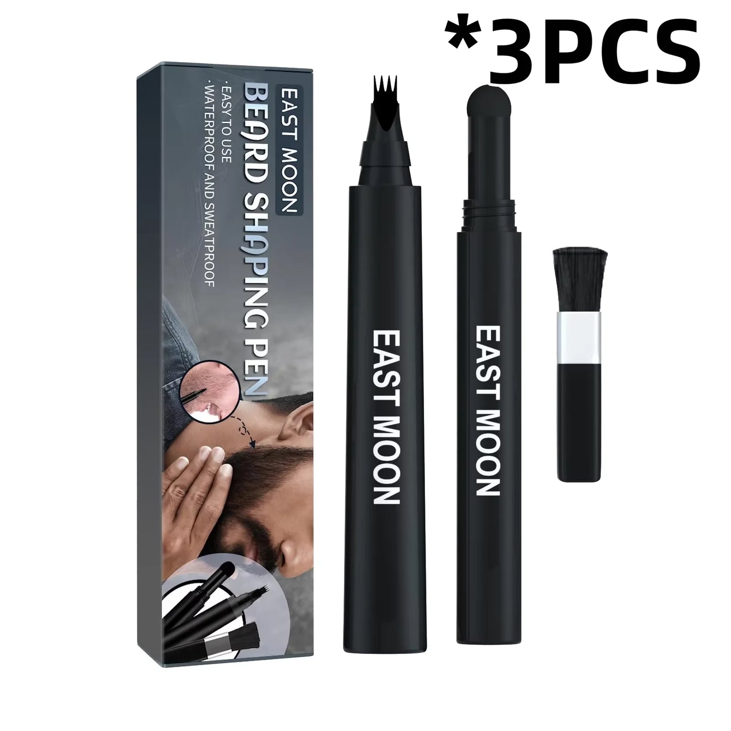 Waterproof Beard Pen Brush Beard Enhancer Lasting Hair Line Cover Repair Moustache Coloring Shaping Tools Beard Filler Pencil - ShoreCo.Shop