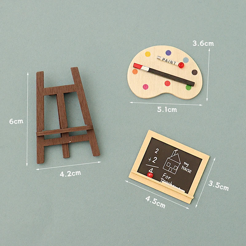 1/12 Dollhouse Draw Room Art Supplies Decoration Dolls House Accessories Mini Pigment Tube Paint Brush Palette Model Dollhouse Home Decor Supply | Online Retail | ShoreShopper.com