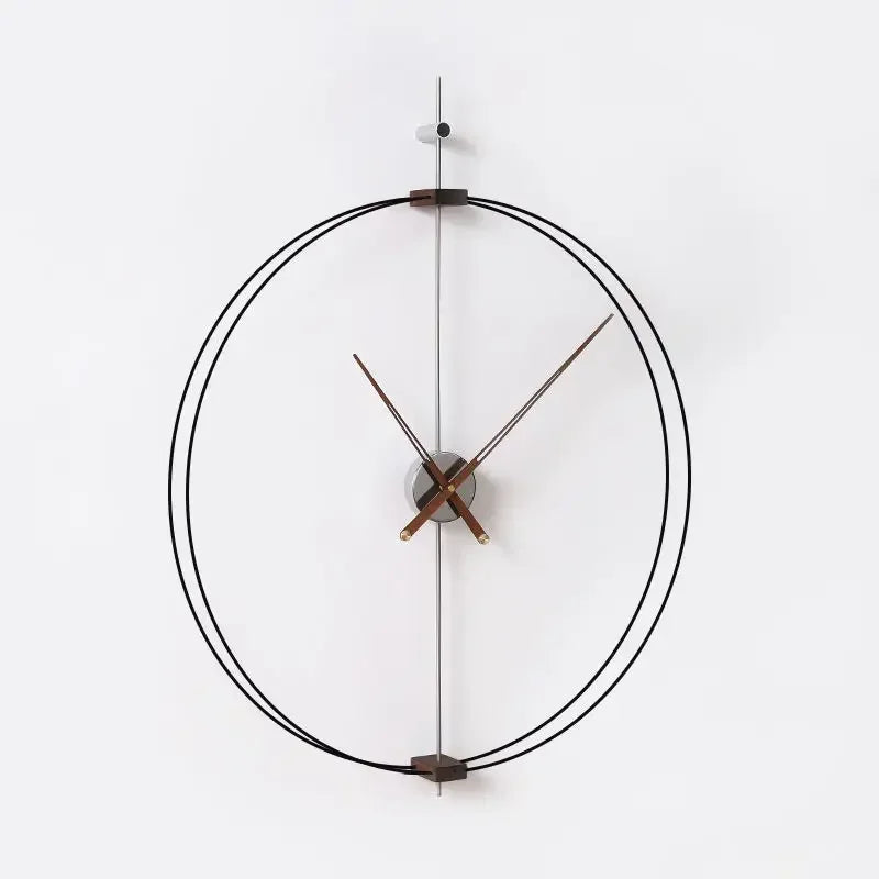 Spanish Minimalist Wall Clock Creative Luxury Living Room Art Clocks Solid Wood Pointer Large Wall Clock Silent Movement Clocks Home Decor Supply | Online Retail | ShoreShopper.com