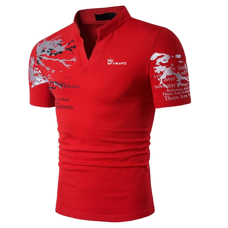Men's Polo Shirt Golf Shirt Graphic Prints V Neck Outdoor Street Short Sleeves Print Clothing Sports Fashion Streetwear Designer Home Decor Supply | Online Retail | ShoreShopper.com