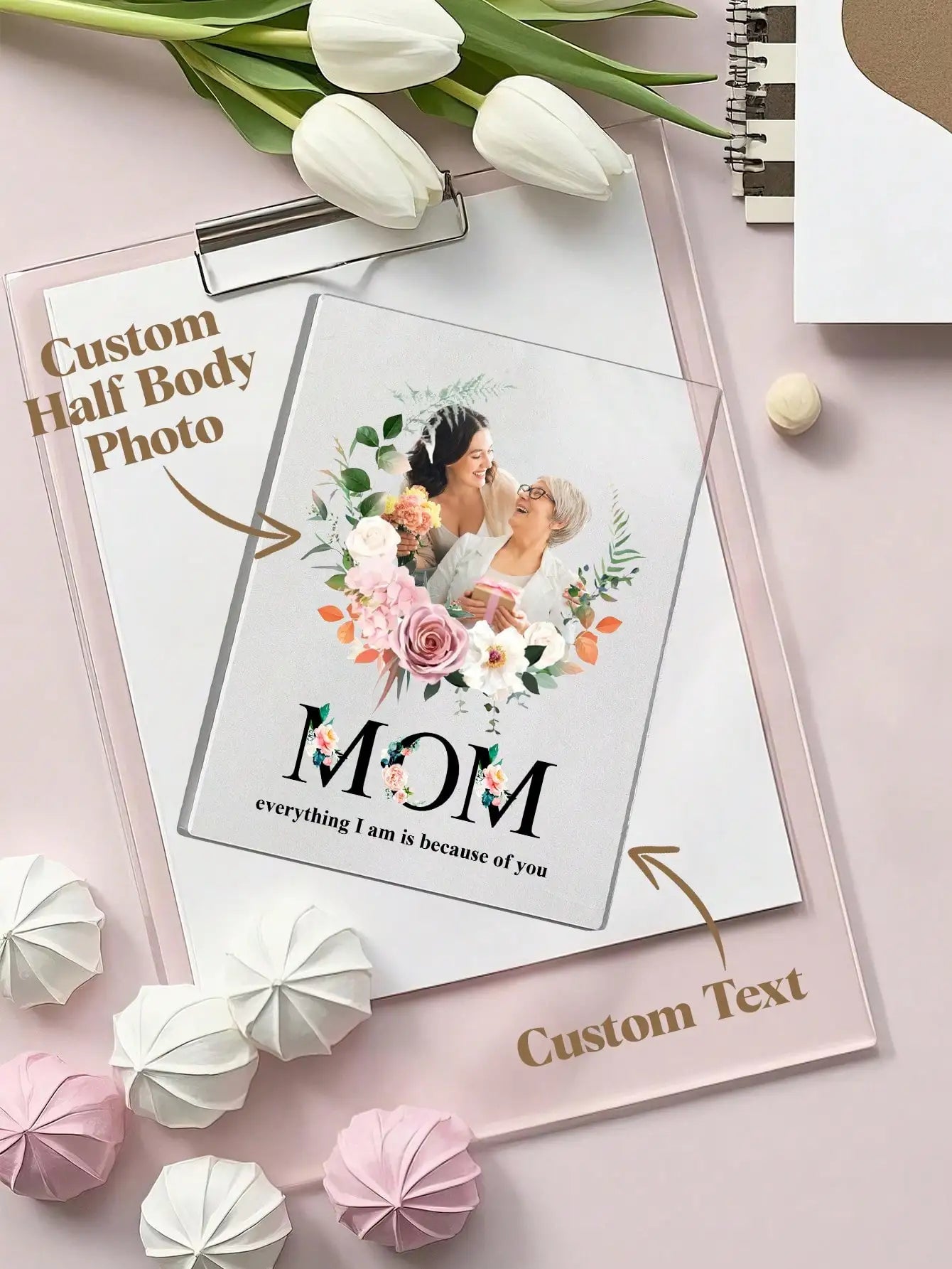 Custom Mother Father Day Acrylic Plaque Personalized Photo Text with Quote Gift for Mom Dad Grandma Grandpa Anniversary Birthday Your Coastal Marketplace | Shoreshopper.com