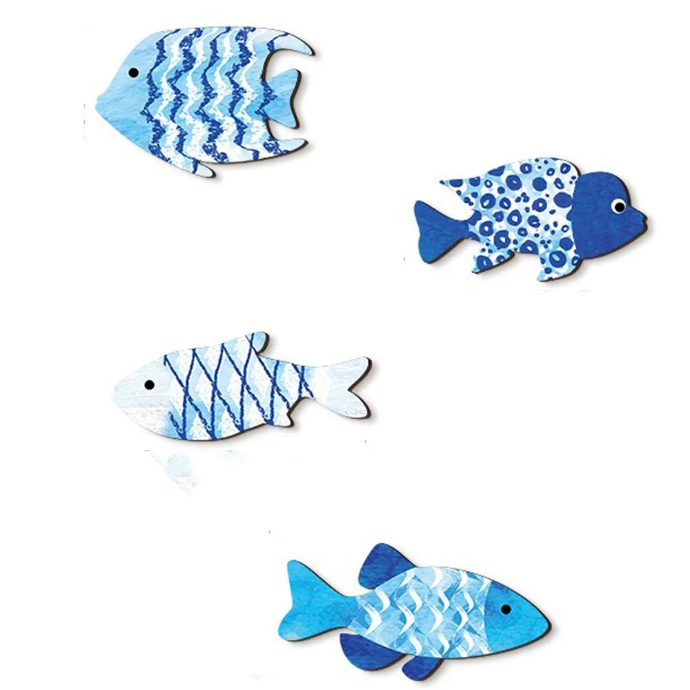 Marine Style Wooden Fish Wall Decor Ocean Theme School of Fish Fish Hanging Decor Handcrafted Rustic Carving Fish Pendant Your Coastal Marketplace | Shoreshopper.com