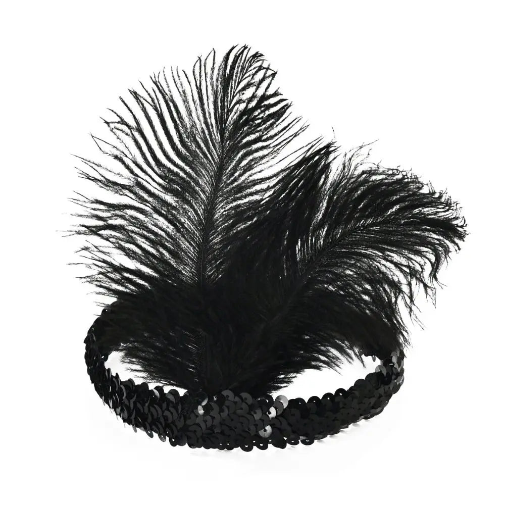 Hair Accessories Feather Headwear Tassel Makeup Party Cosplay Dress Headwear Black Diamond Masquerade Hair Band Your Coastal Marketplace | Shoreshopper.com