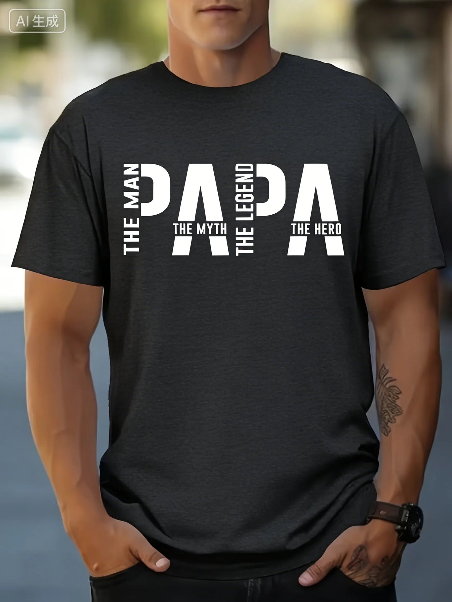 Summer Men's Father's Day Exclusive Fashion Short-sleeved Shirt with The "Dad" Theme Slogan 100% Cotton Comfortable and Casual Your Coastal Marketplace | Shoreshopper.com