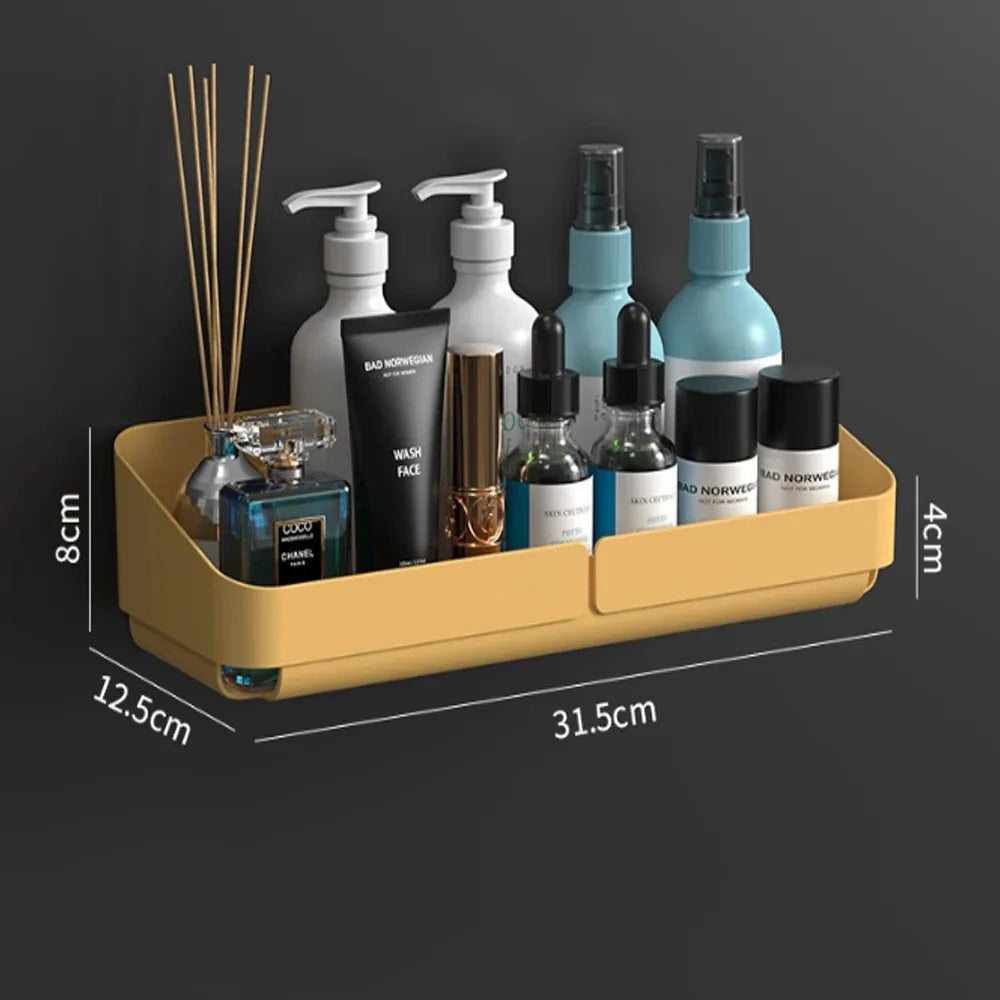 Bathroom Kitchen Convenience Rack Shelf Makeup Storage Organizer Shower Shelf Cosmetics Shampoo Rack Wall Spice No Drilling Home Decor Supply | Online Retail | ShoreShopper.com