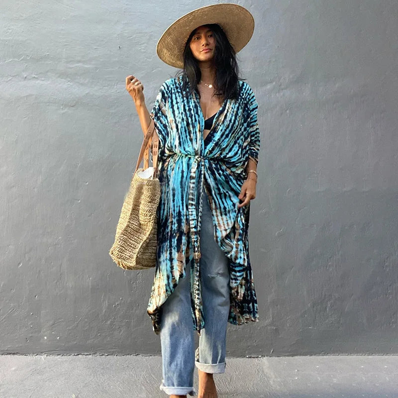 Beach Dress Tunic Cover up Embroidery Kaftan Saida de Praia Women Bikini Cover-up Pareo Sarong Beachwear Your Coastal Marketplace | Shoreshopper.com