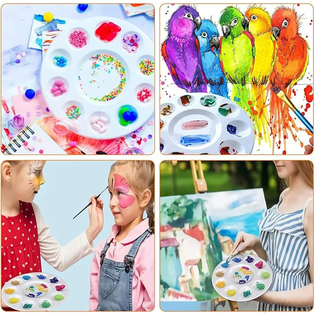 Plastic Paint Palettes 12 Pieces Paint Palette Tray Art Supplies Paint Palette for Gouache, Acrylic Paint and Watercolors Home Decor Supply | Online Retail | ShoreShopper.com