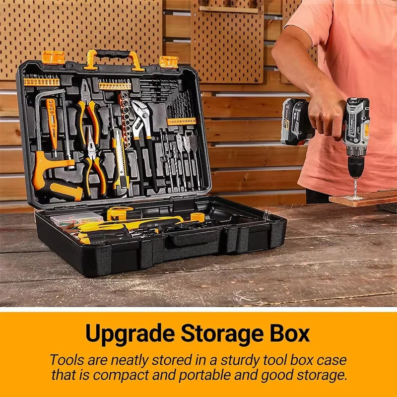 20V DEKO cordless drill kit with battery, manual repair, men's drill,basic toolbox, suitable for household tools - ShoreCo.Shop