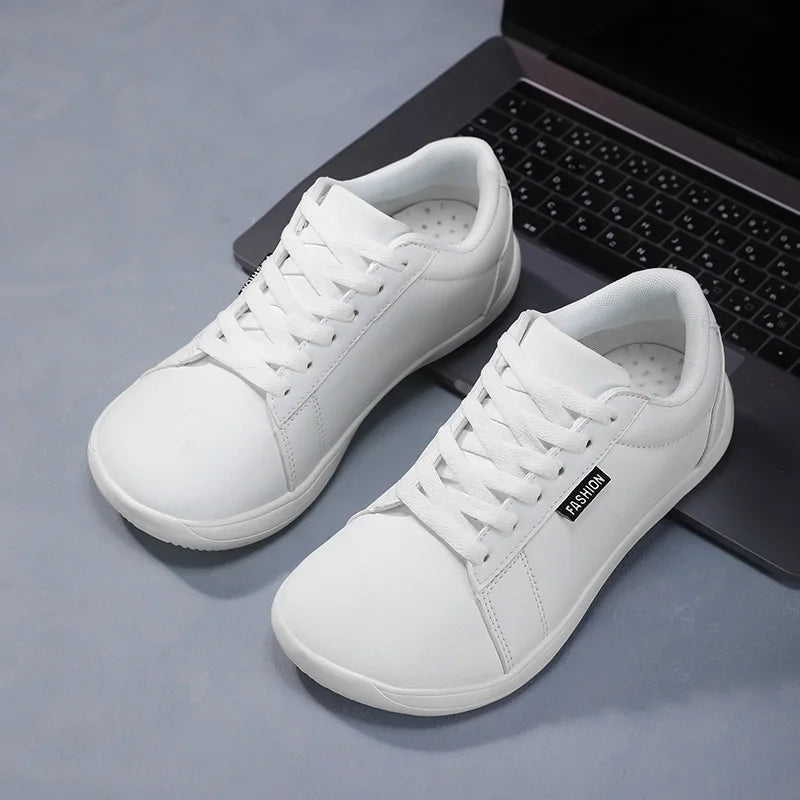 Women Shoes Wide Barefoot Shoes for Women Minimalist Artificial Leather Casual Comfortable Flats White Shoes Walking Sneakers Your Coastal Marketplace | Shoreshopper.com