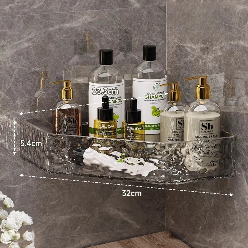 Wall Mount Corner Shelf Glacier Design Clear Bathroom Shelf for Shampoo Soap Storage Organizer Shower Caddy Bathroom Accessories Home Decor Supply | Online Retail | ShoreShopper.com