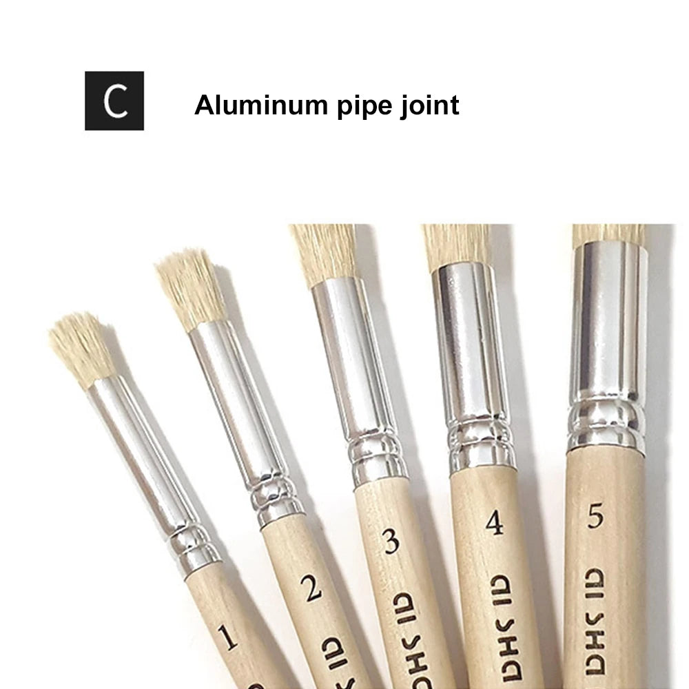 SeamiArt 5Pcs Bristle Paint Brushes Round Head Gouache Watercolor Oil Acrylic Painting Tools Brush Tip Pen for Art Supplies Home Decor Supply | Online Retail | ShoreShopper.com