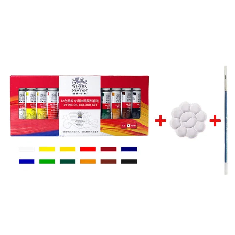 Winsor & Newton 12/18/24 Colors Professional Color Oil Paints 12ml Tube Painting Pigments With Brush And Palette Art Supplies Home Decor Supply | Online Retail | ShoreShopper.com