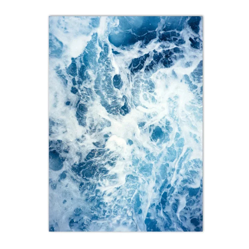 Beach Blue Ocean Wave Sea Water Surf Posters And Prints Coastal Seascape Canvas Painting Wall Art Picture Living Room Home Decor Your Coastal Marketplace | Shoreshopper.com