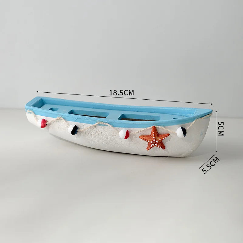 Mediterranean Wooden Boat Ornament Crafts Children's Room Office Home Decoration Wooden Sea Theme Home Decor Your Coastal Marketplace | Shoreshopper.com